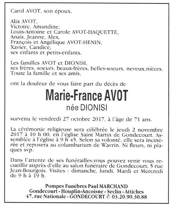 Image Pour voir le faire-part de Marie-Françoise CLIQUEZ-ICI