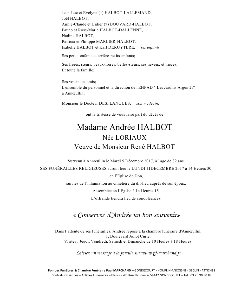 Image Pour voir le faire-part de Andrée CLIQUEZ-ICI