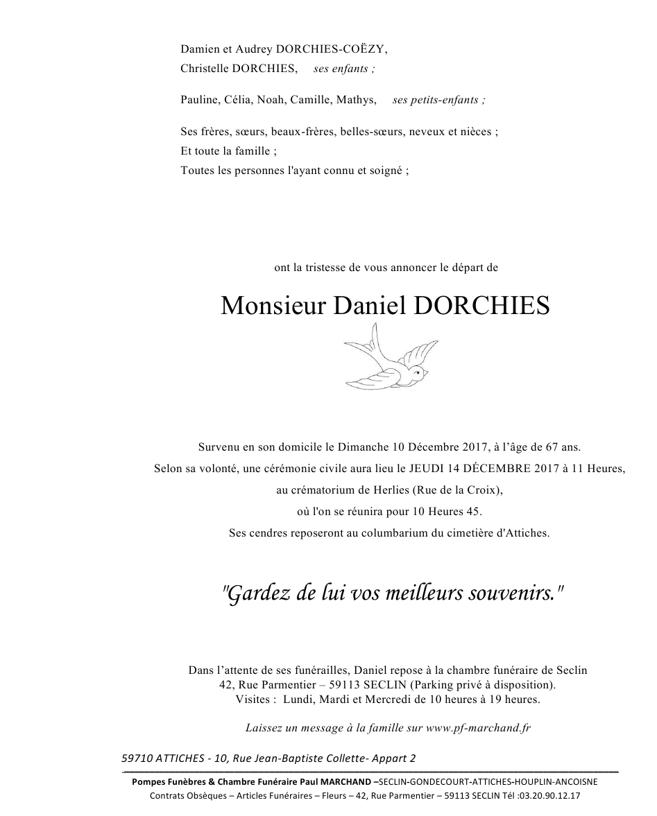 Image Pour voir le faire-part de Daniel CLIQUEZ-ICI