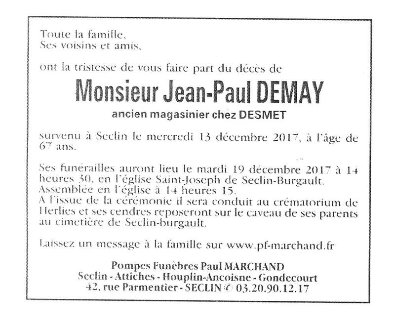 Image Pour voir le faire-part de Jean-Paul CLIQUEZ-ICI