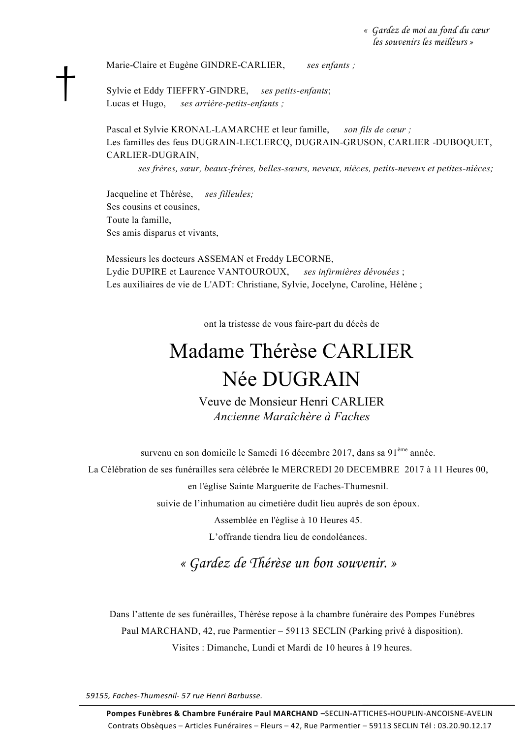 Image Pour voir le faire-part de Thérèse CLIQUEZ-ICI