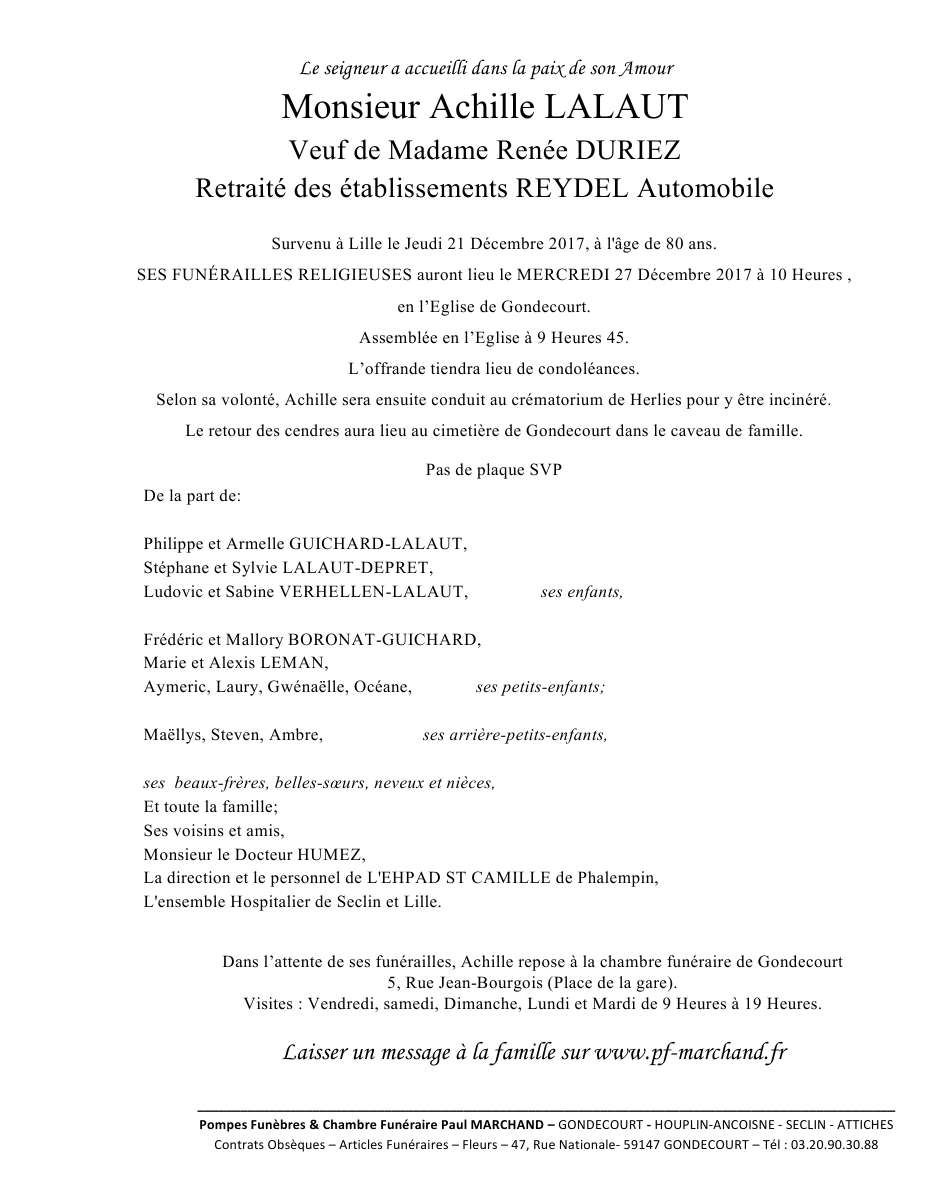 Image pour voir le faire part de Achille cliquer ici.