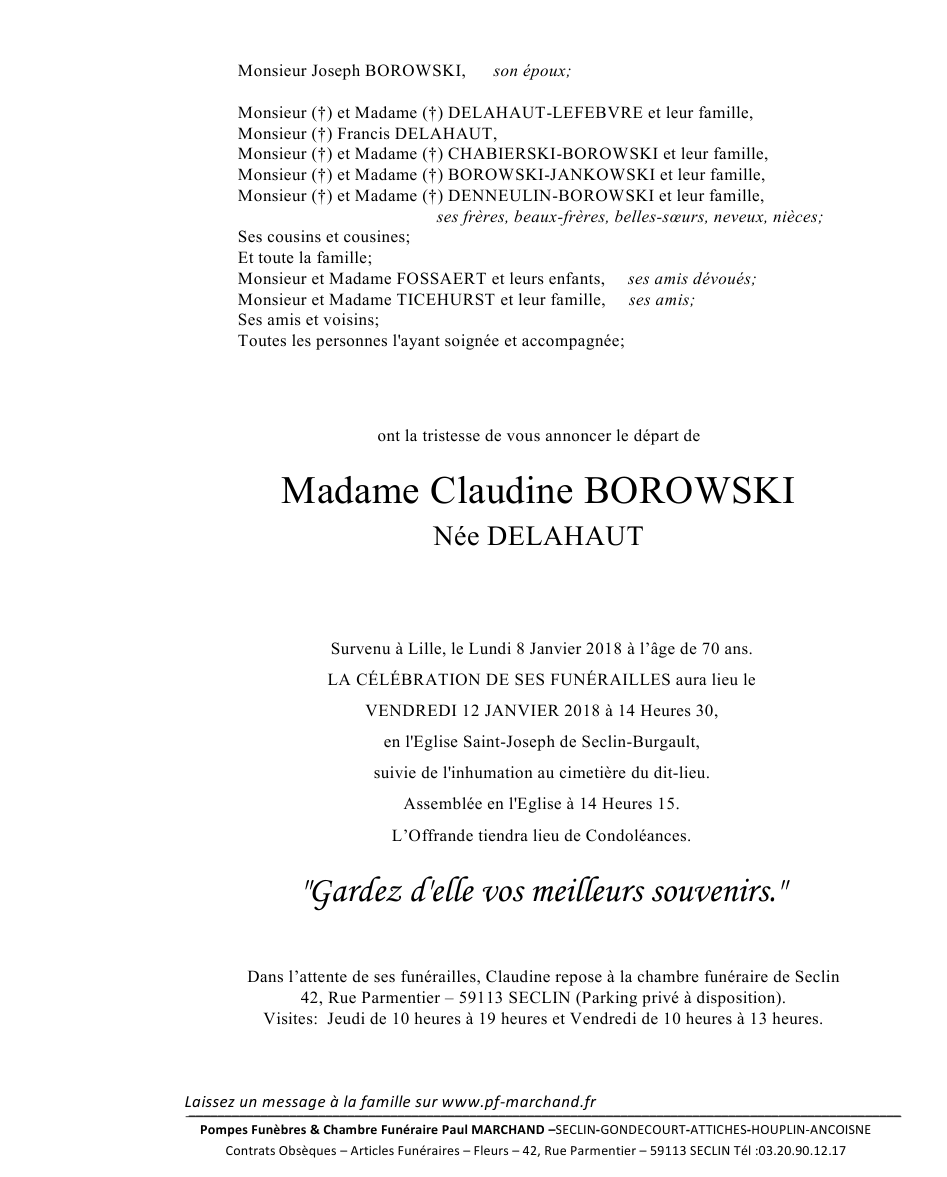 Image Pour voir le faire-part de Claudine CLIQUEZ-ICI