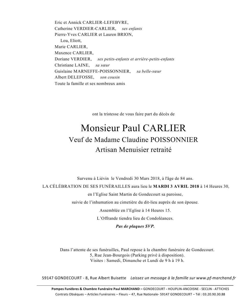 Image Pour voir le faire-part de Paul CLIQUEZ-ICI