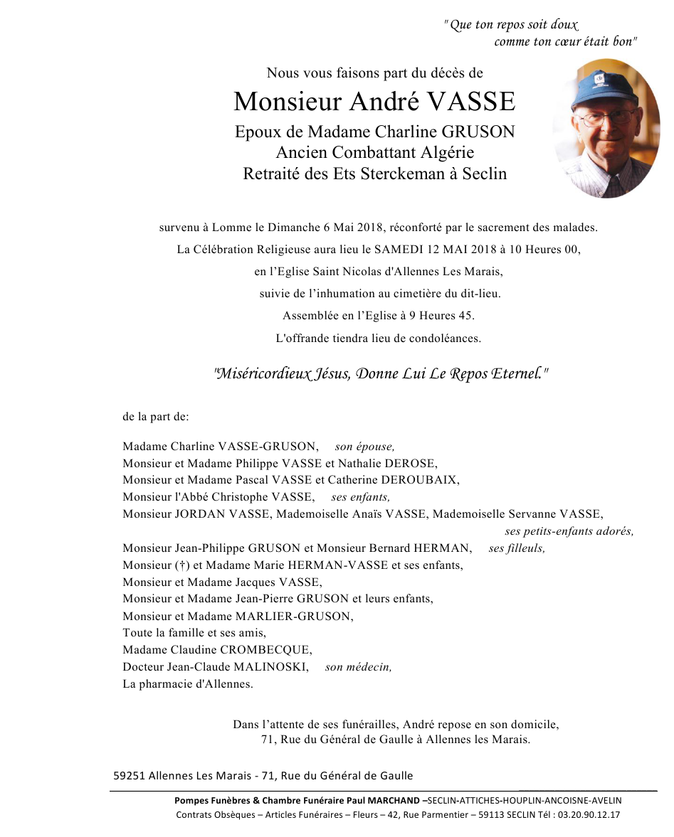 Image Pour voir le faire-part d'André CLIQUEZ-ICI