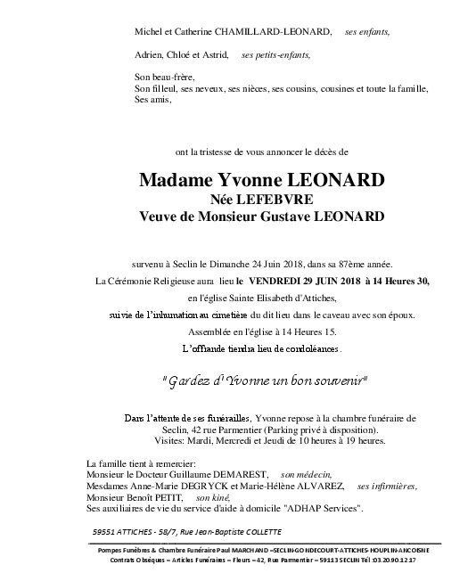 Image Pour voir le faire-part d'Yvonne CLIQUEZ-ICI