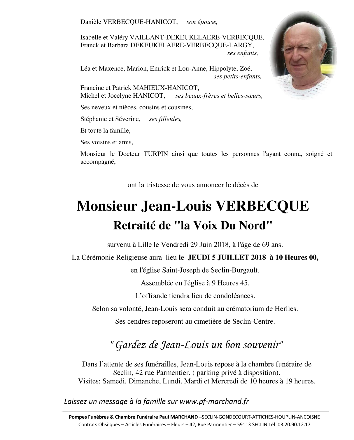 Image Pour voir le faire-part de Jean-louis CLIQUEZ-ICI