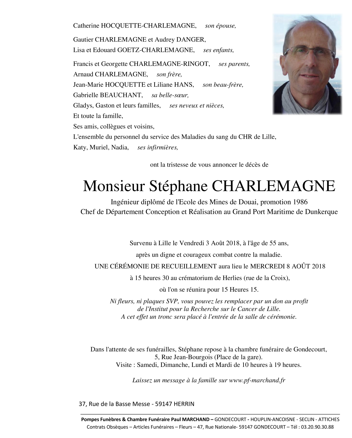Image Pour voir le faire part de Stéphane cliquez-ici.