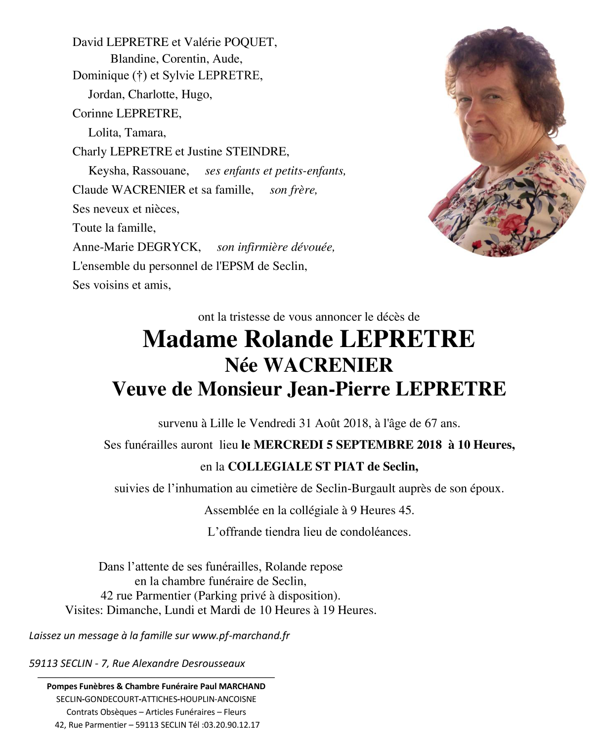 Image Pour voir le faire-part de Rolande CLIQUEZ-ICI