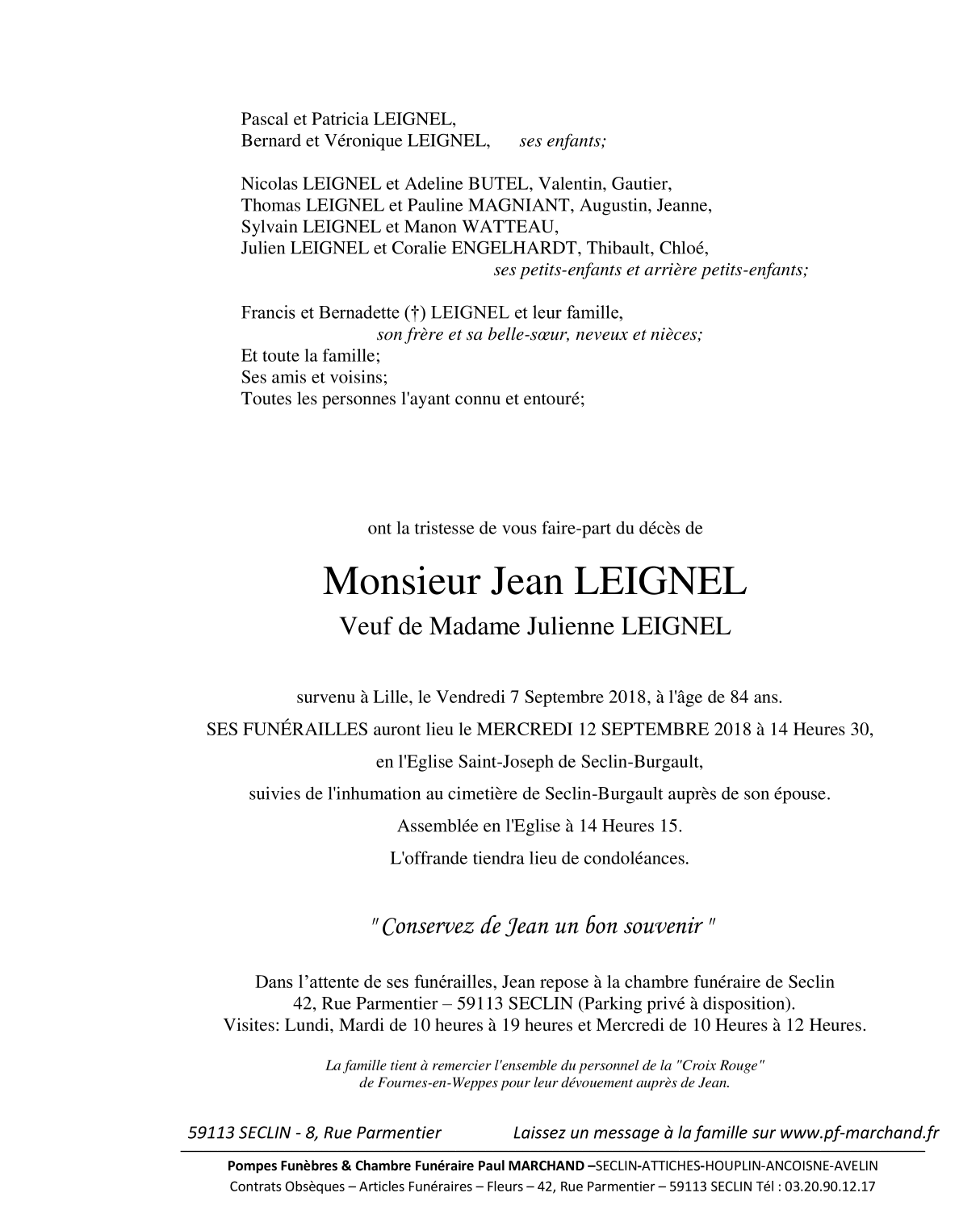 Image Pour voir le faire-part de Jean CLIQUEZ-ICI