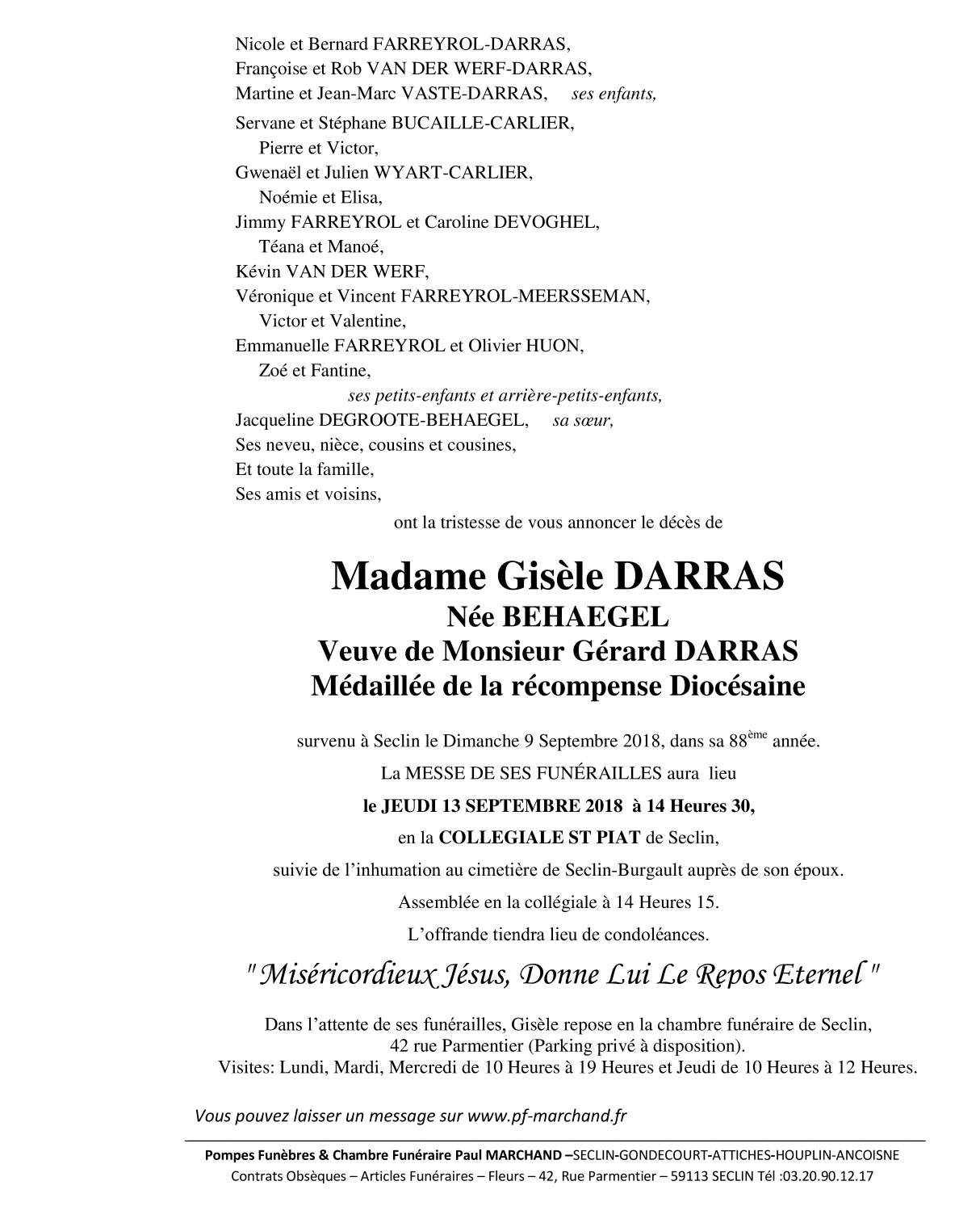 Image Pour voir le faire-part de Gisèle CLIQUEZ-ICI