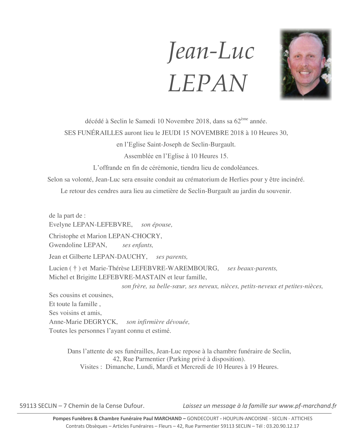 Image Pour voir le faire-part de Jean-Luc CLIQUEZ-ICI