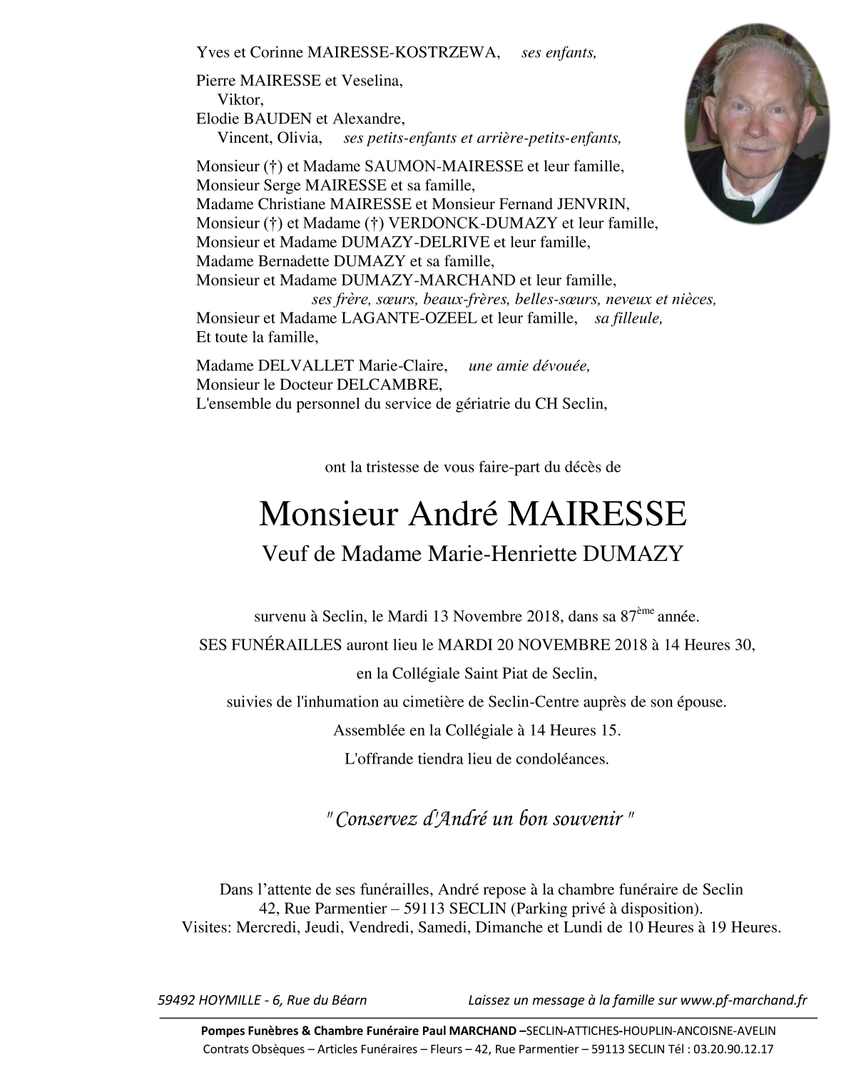 Image Pour voir le faire-part d'André CLIQUEZ-ICI