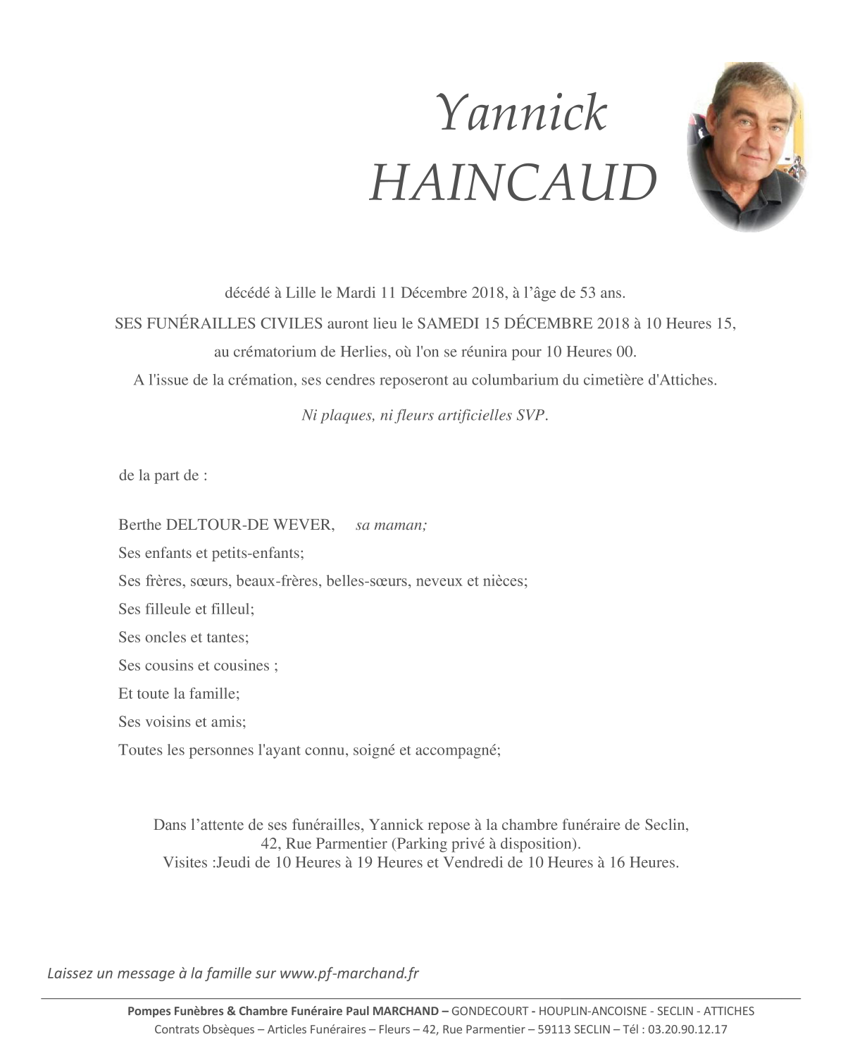 Image Pour voir le faire-part de Yannick CLIQUEZ-ICI