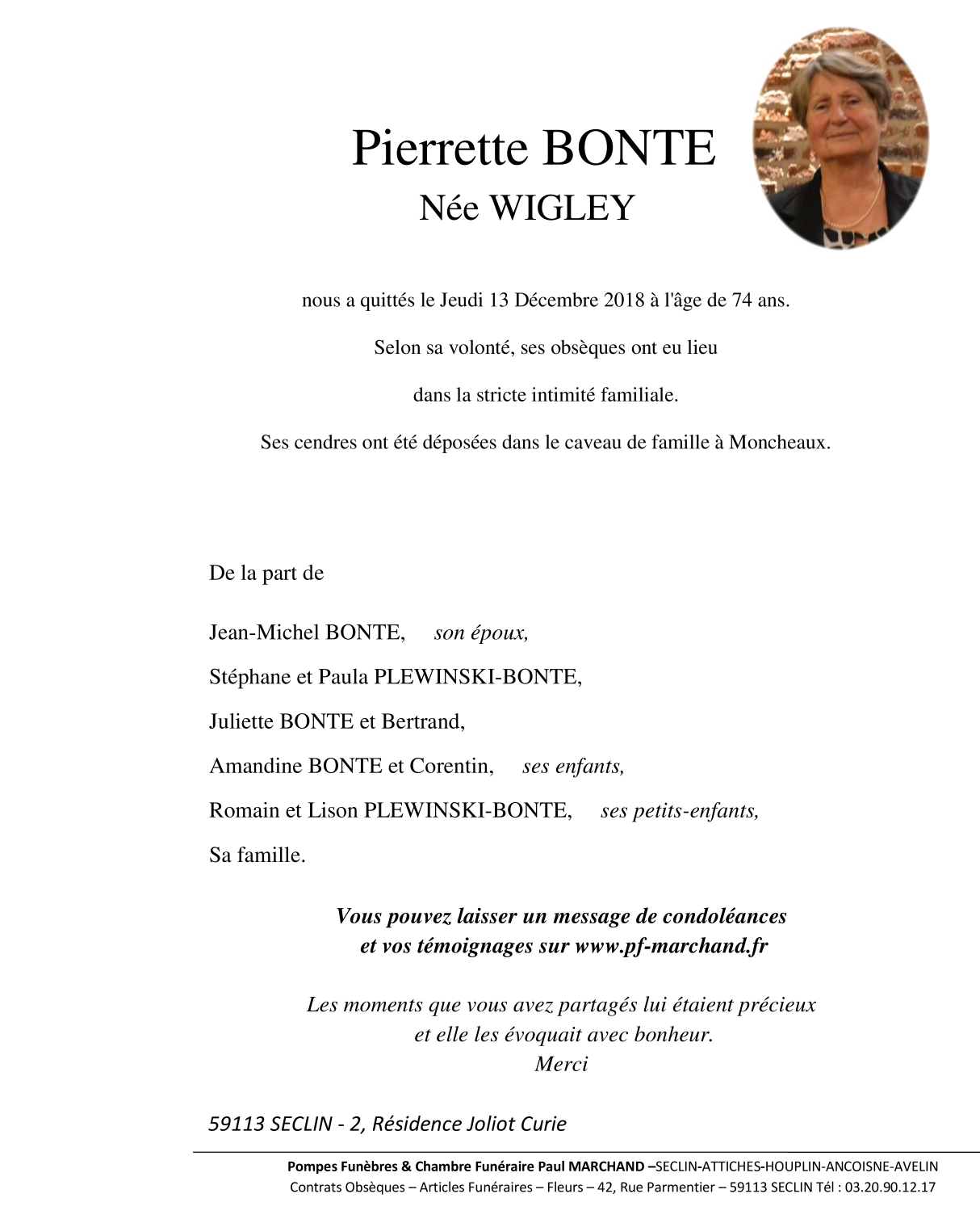 Image Pour voir le faire-part de Pierrette CLIQUEZ-ICI
