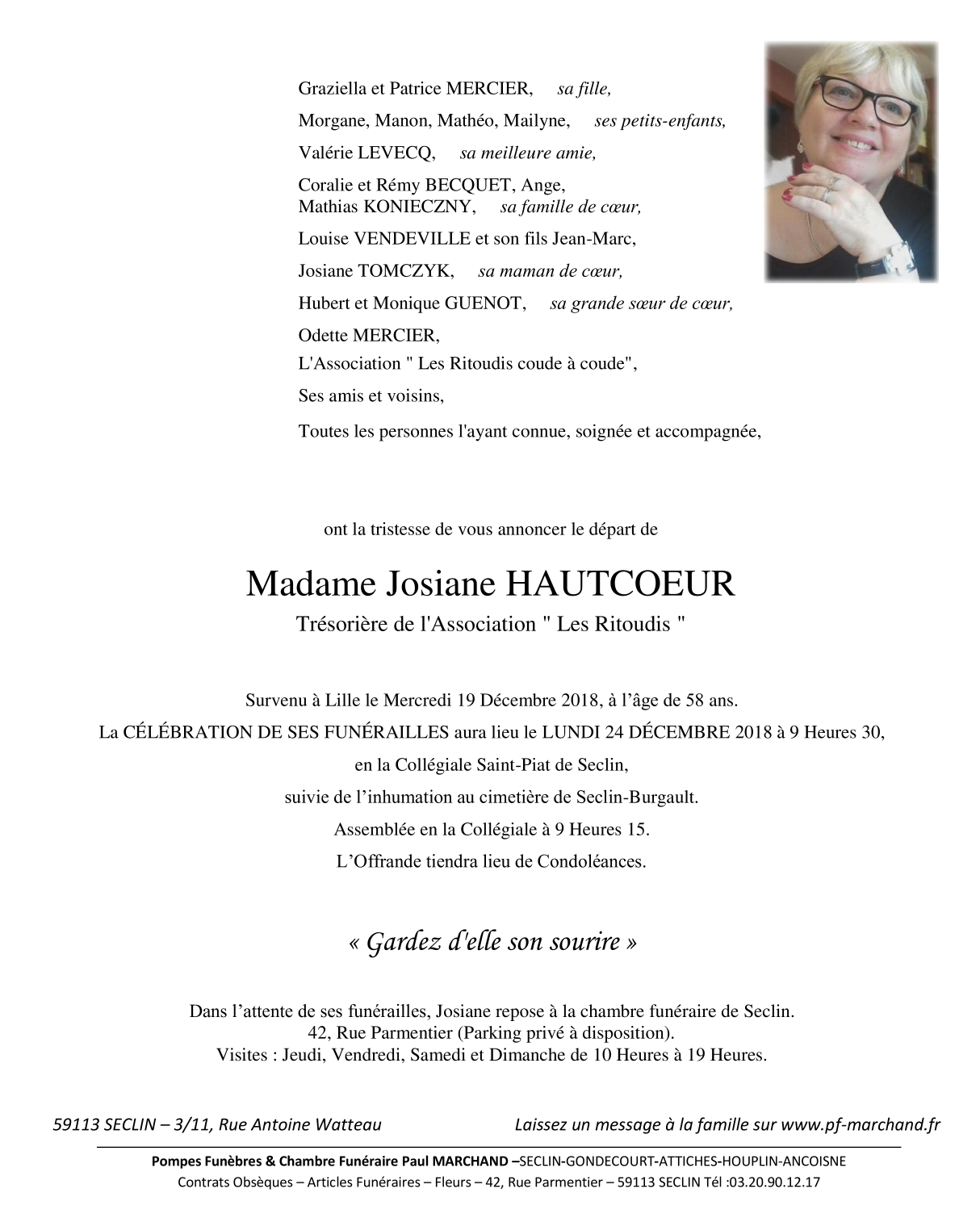 Image Pour voir le faire-part de Josiane CLIQUEZ-ICI