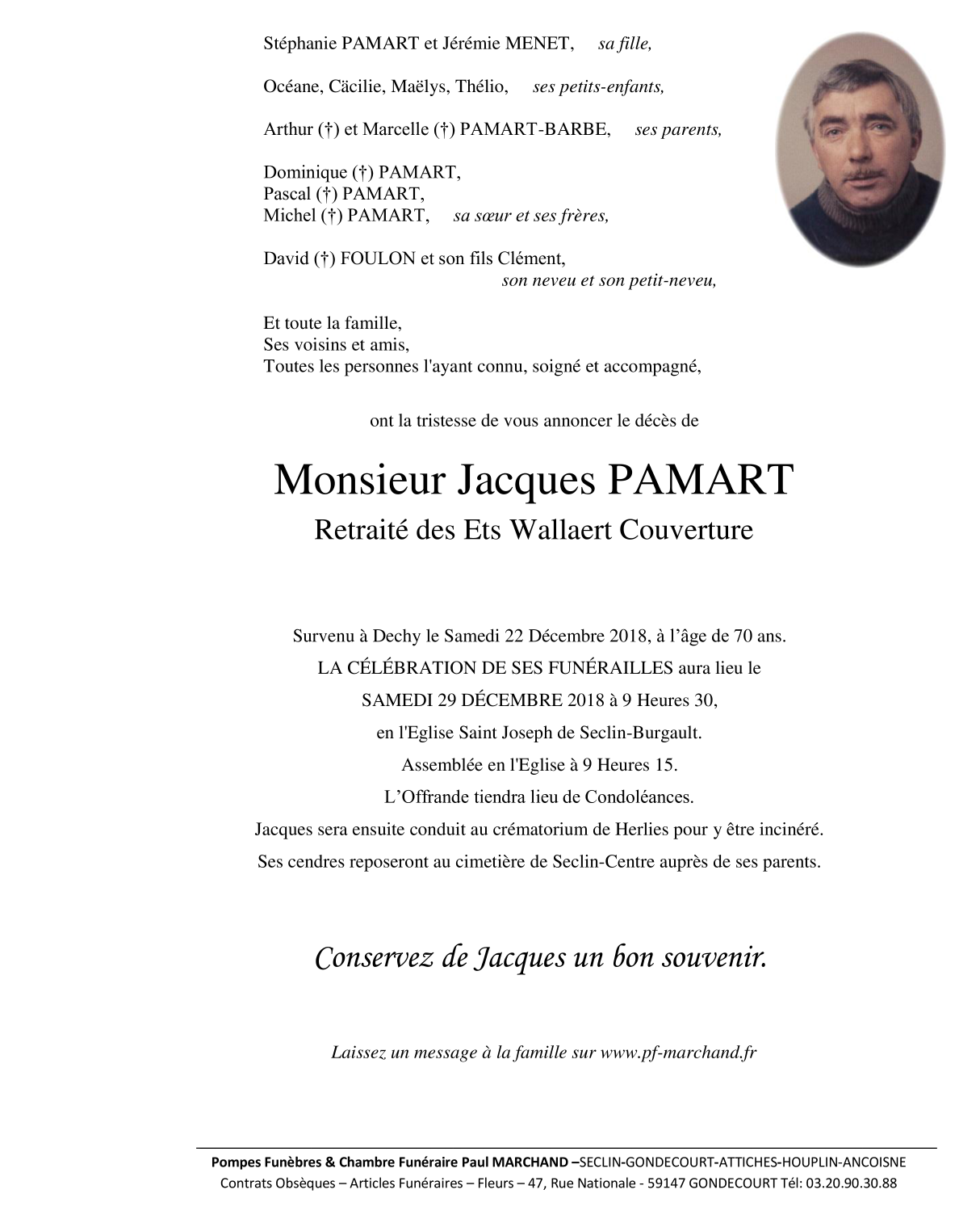 Image Pour voir le faire part de Jacques CLIQUER-ICI.