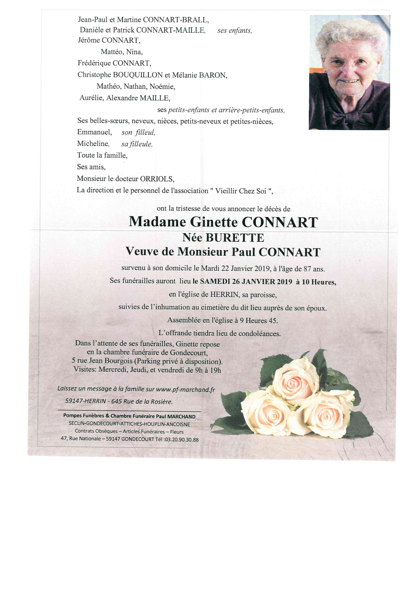 Image Annonce nécrologique de Ginette CONNART