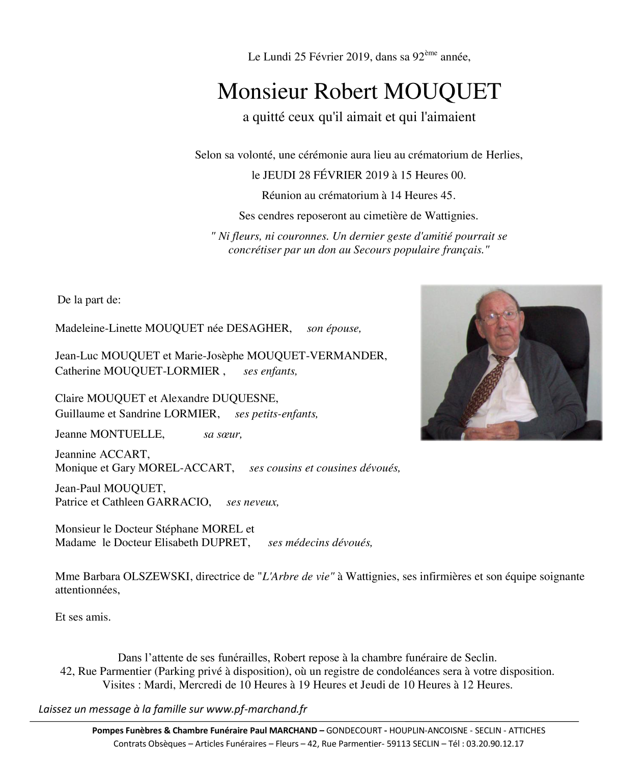 Image Pour voir le faire-part de Robert CLIQUEZ-ICI