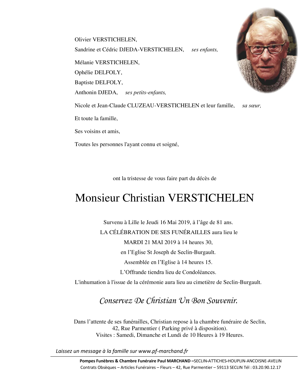 Image Pour voir le faire-part de Christian CLIQUEZ-ICI