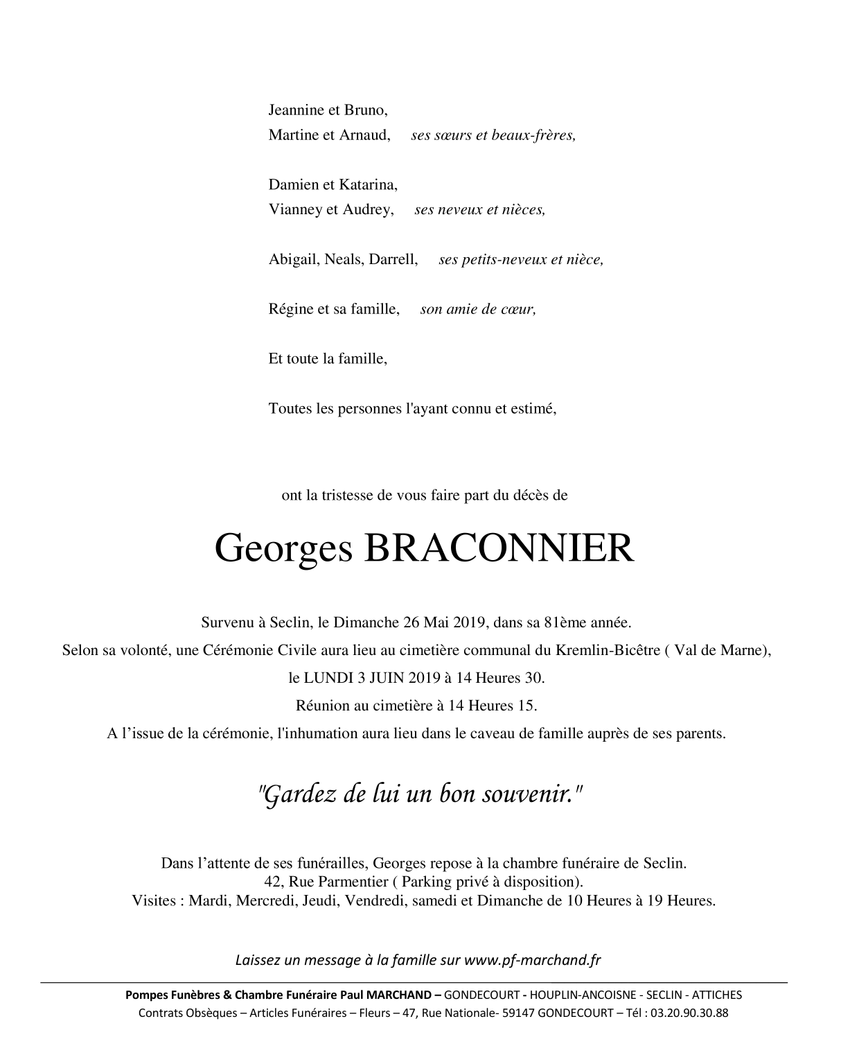 Image Pour voir le faire-part de Georges CLIQUEZ-ICI