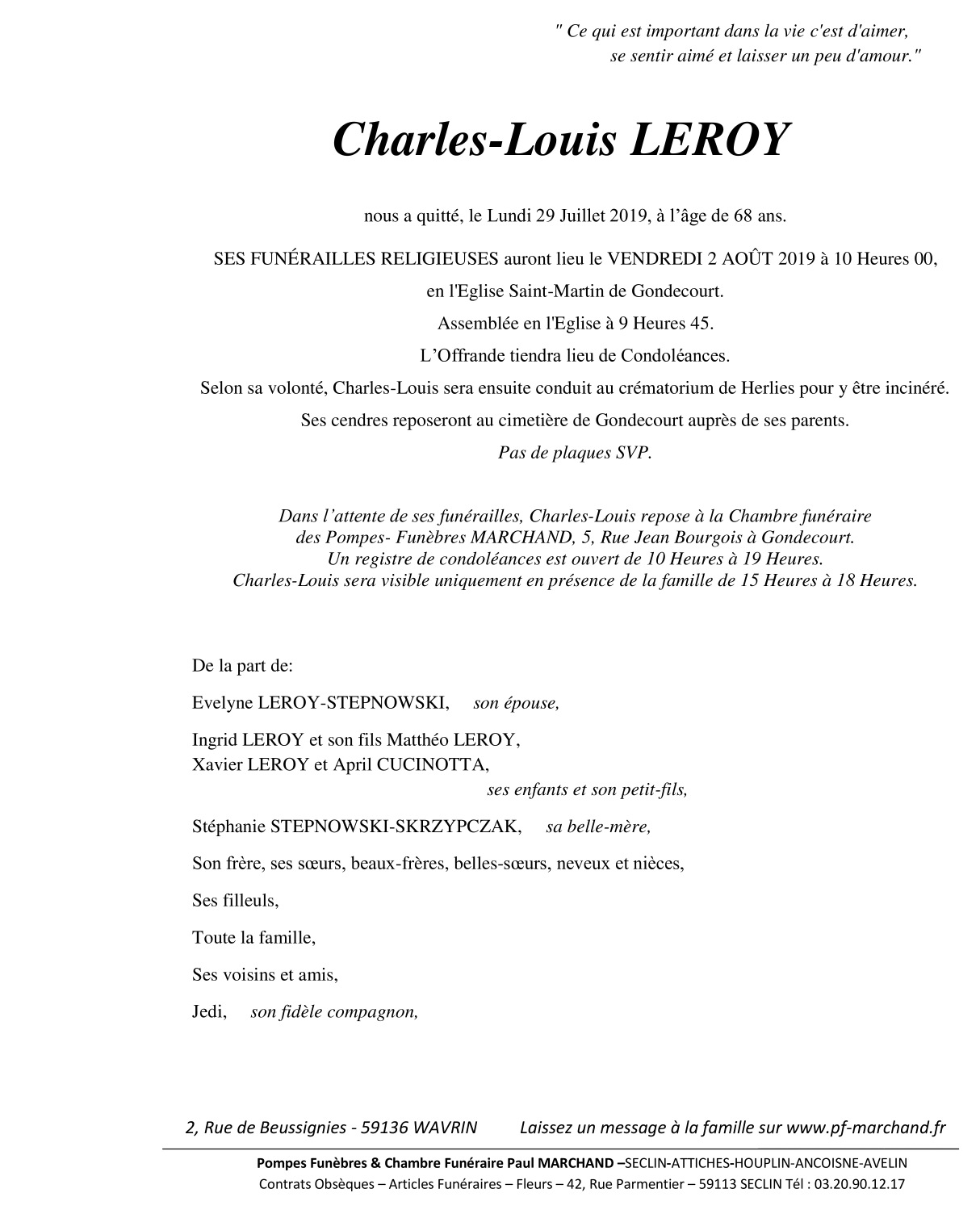 Image Pour voir le faire-part de Charles-Louis CLIQUEZ-ICI