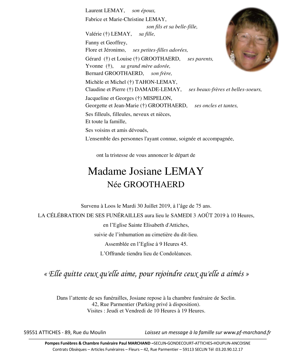 Image Pour voir le faire-part de Josiane CLIQUEZ-ICI