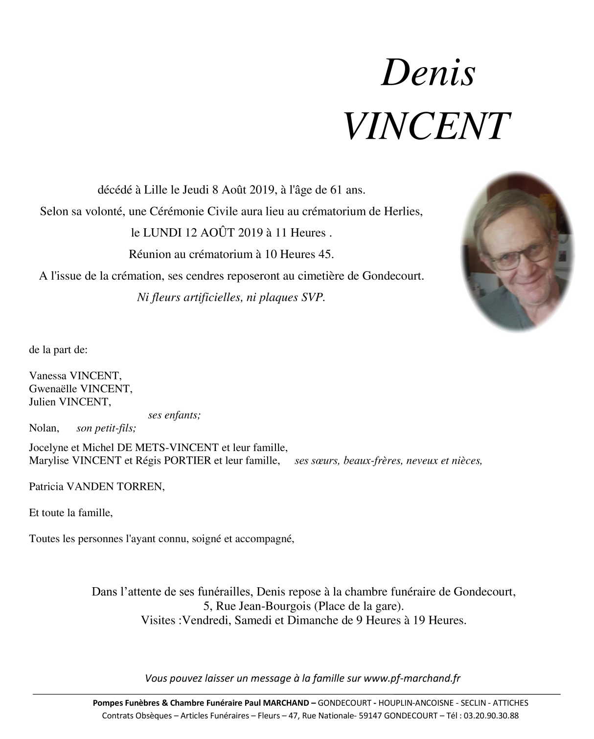 Image Pour voir le faire-part de Denis CLIQUEZ-ICI