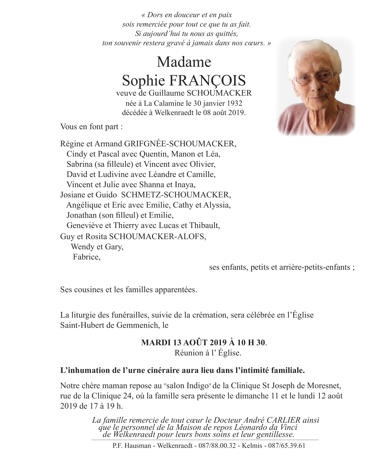 Pompes Funebres Francois Nesles Avis De Deces
