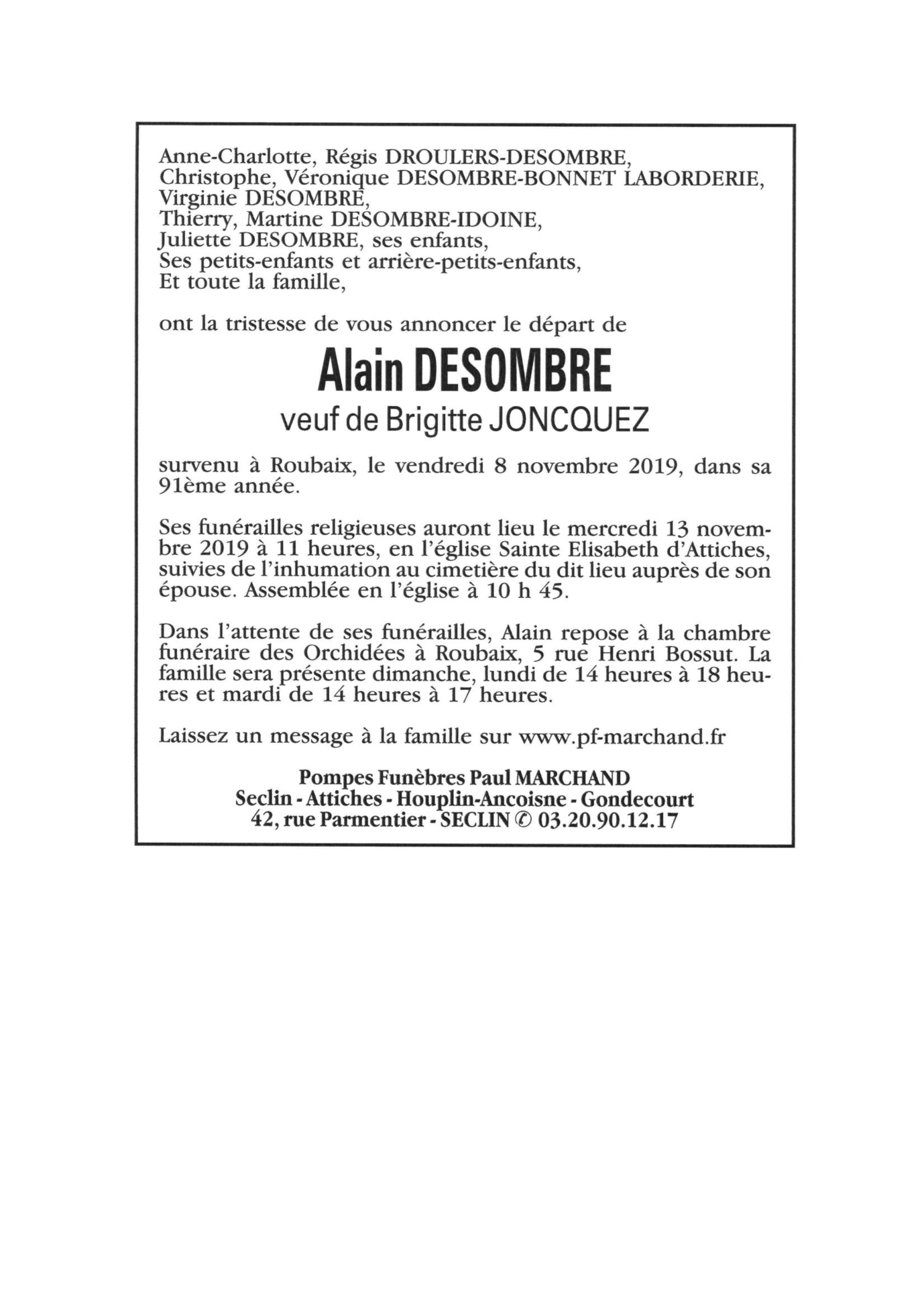 Image Pour voir le faire-part d'Alain CLIQUEZ-ICI