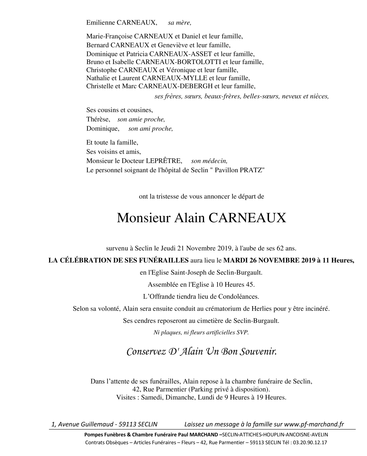 Image Pour voir le faire-part d'Alain CLIQUEZ-ICI