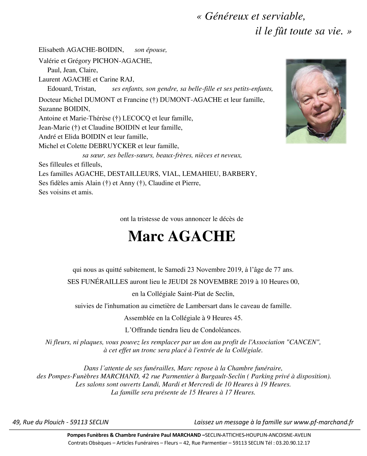 Image Pour voir le faire-part de Marc CLIQUEZ-ICI