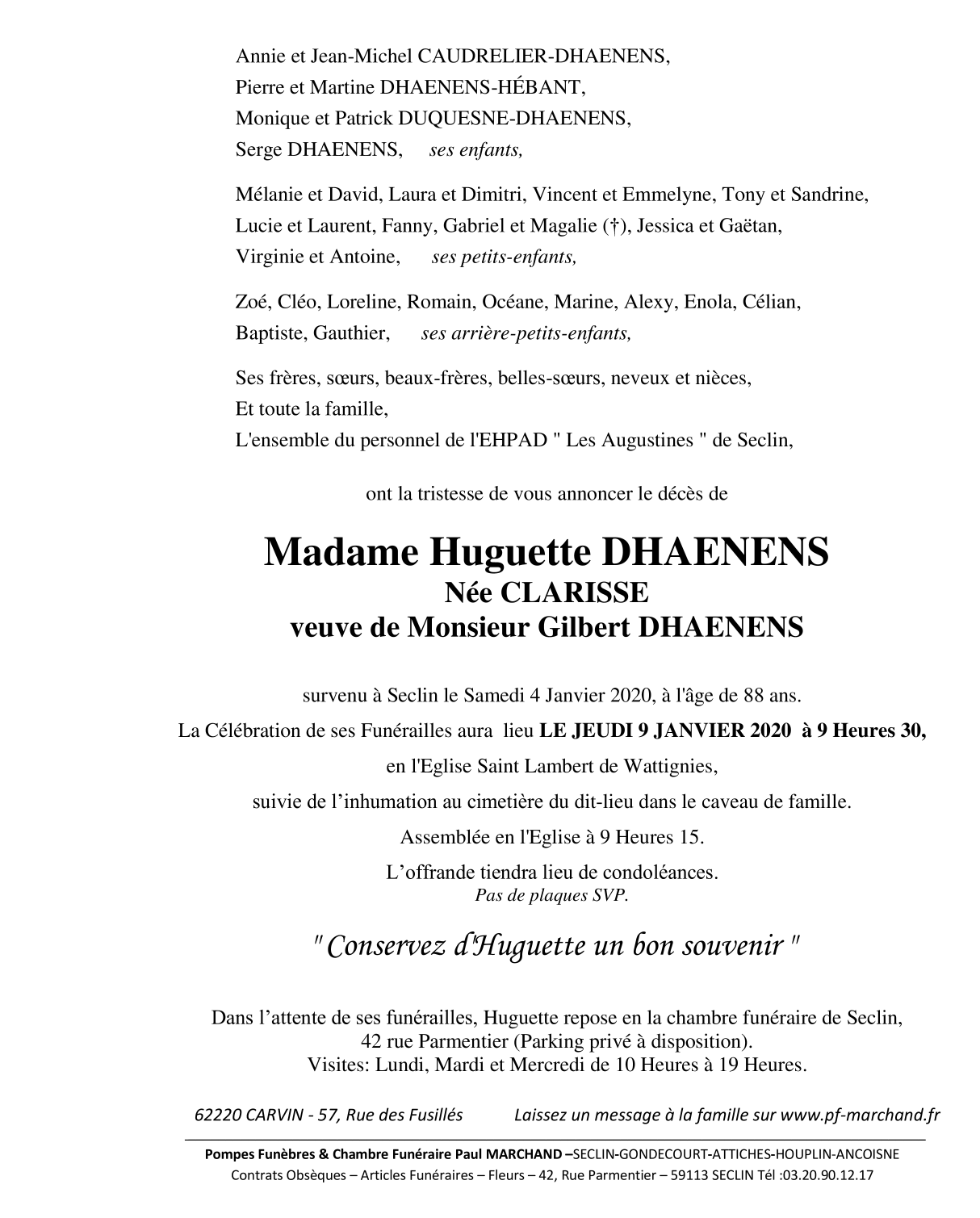 Image Pour voir le faire-part d'Huguette CLIQUEZ-ICI