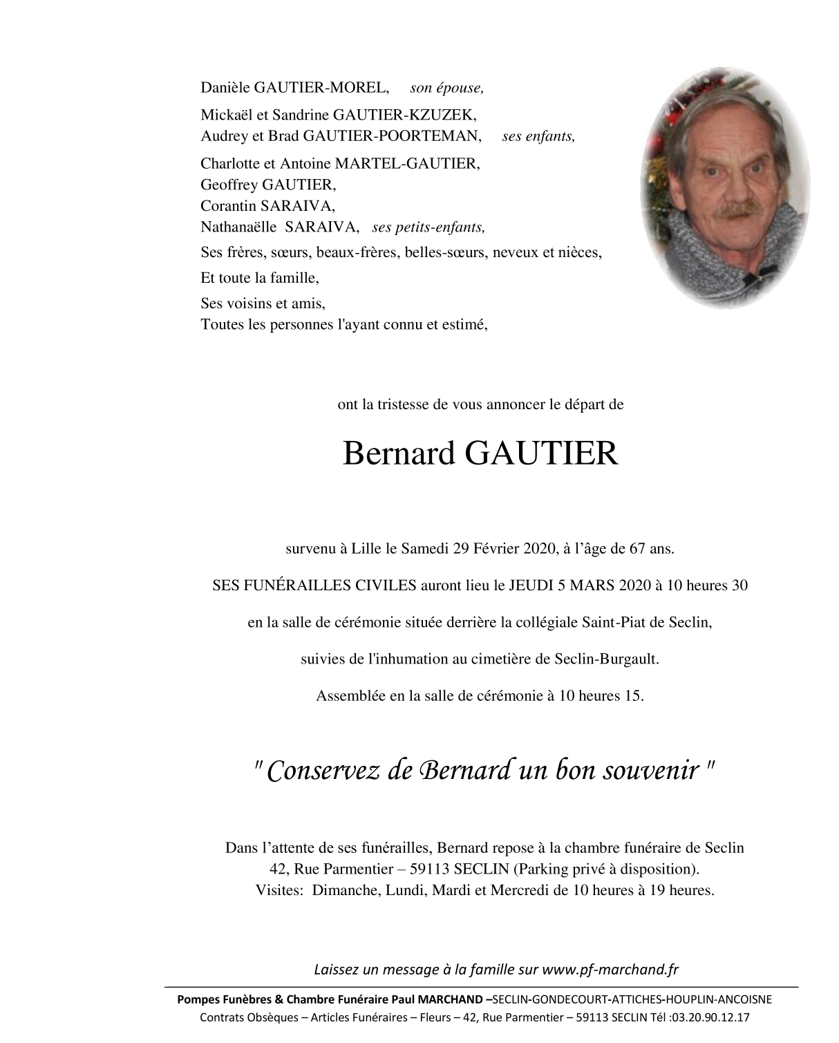 Image Pour voir le faire-part de Bernard CLIQUEZ-ICI