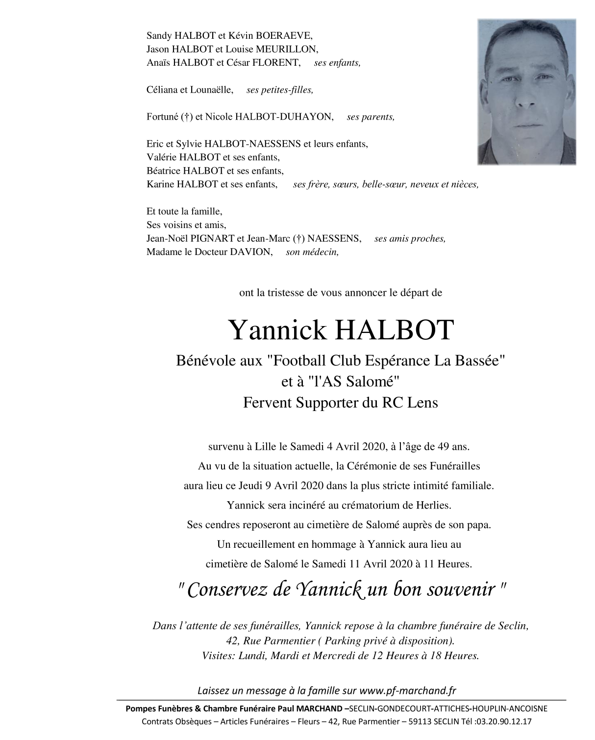 Image Pour voir le faire-part de Yannick CLIQUEZ-ICI