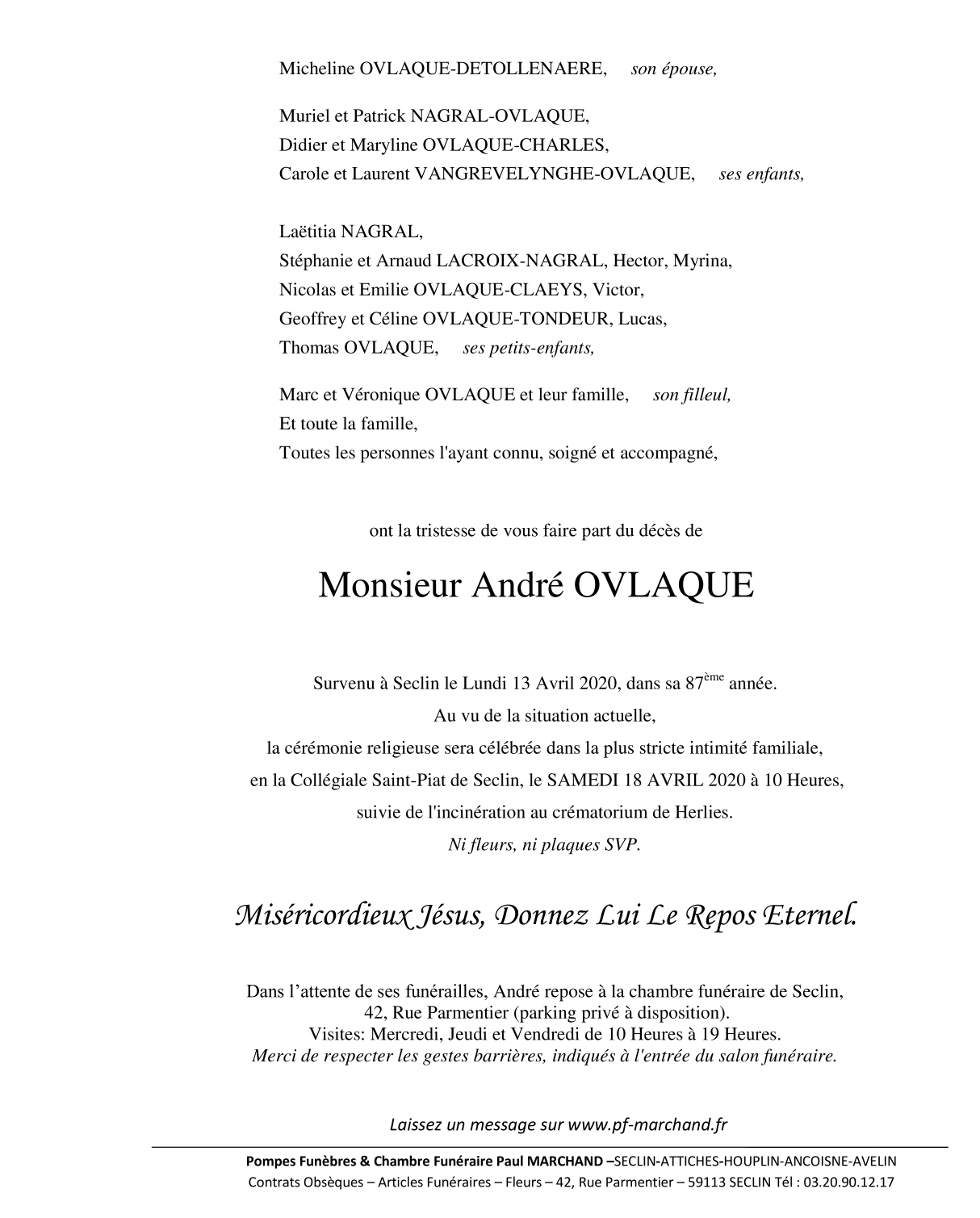 Image Pour voir le faire-part d'André CLIQUEZ-ICI