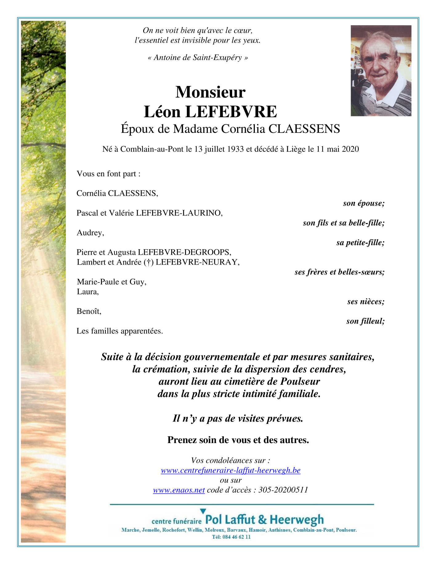 Pompes Funebres Lefebvre Formerie Avis De Deces