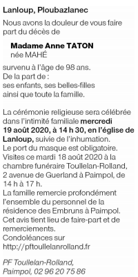 Image Annonce nécrologique