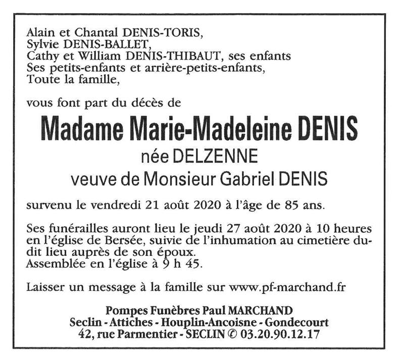 Image Pour voir le faire-part de Marie-Madeleine CLIQUEZ-ICI
