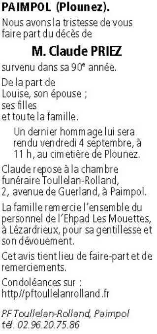 Image Annonce nécrologique