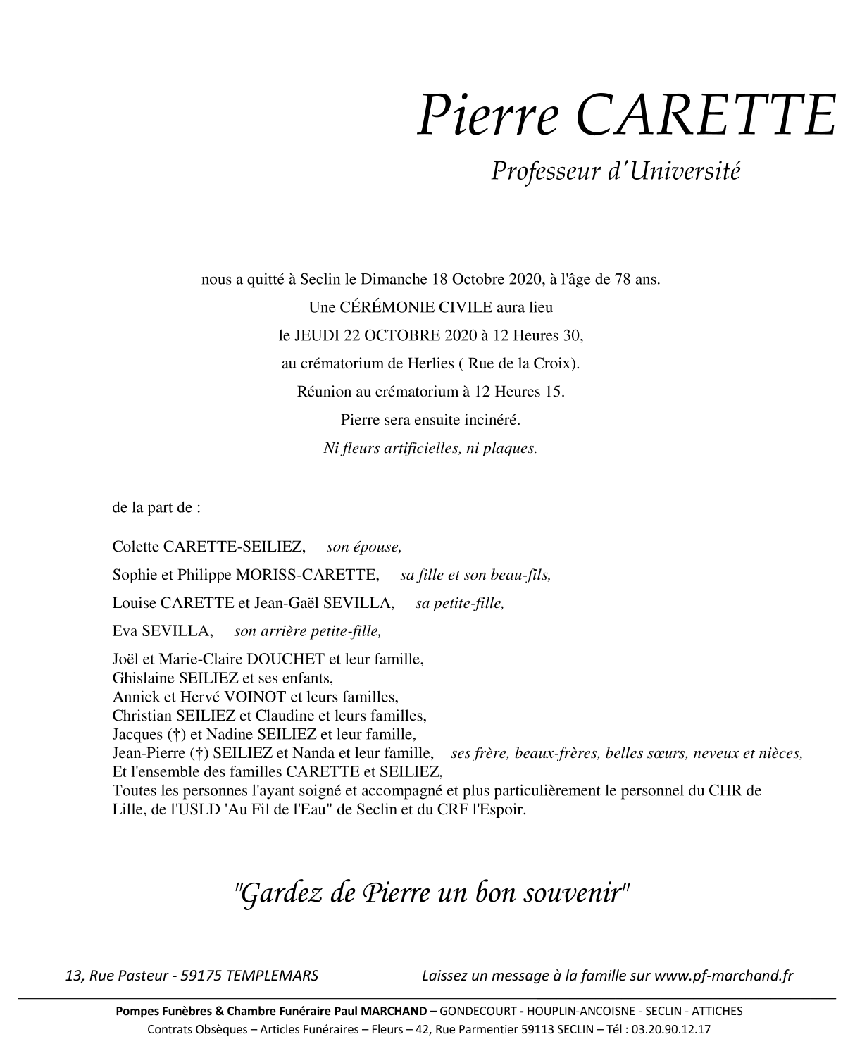 Image Pour voir le faire-part de Pierre CLIQUEZ-ICI