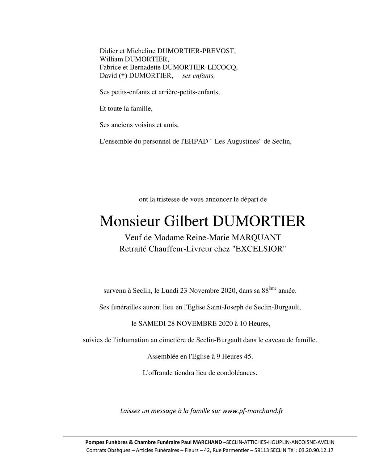 Image Pour voir le faire-part de Gilbert CLIQUEZ-ICI