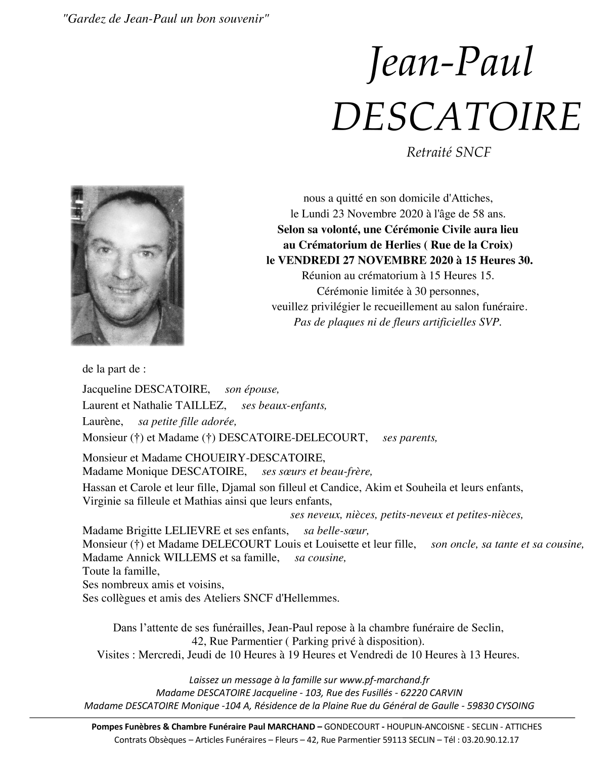 Image Pour voir le faire-part de Jean-Paul CLIQUEZ-ICI