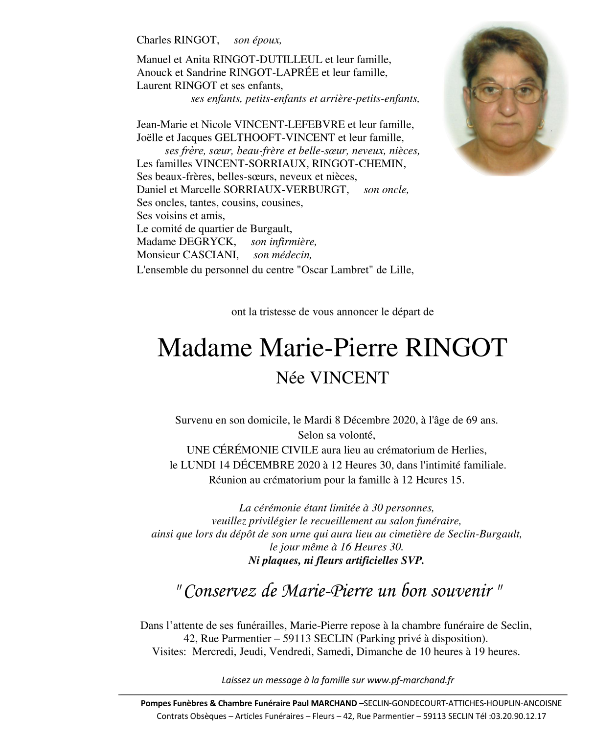 Image Pour voir le faire-part de Marie-Pierre CLIQUEZ-ICI