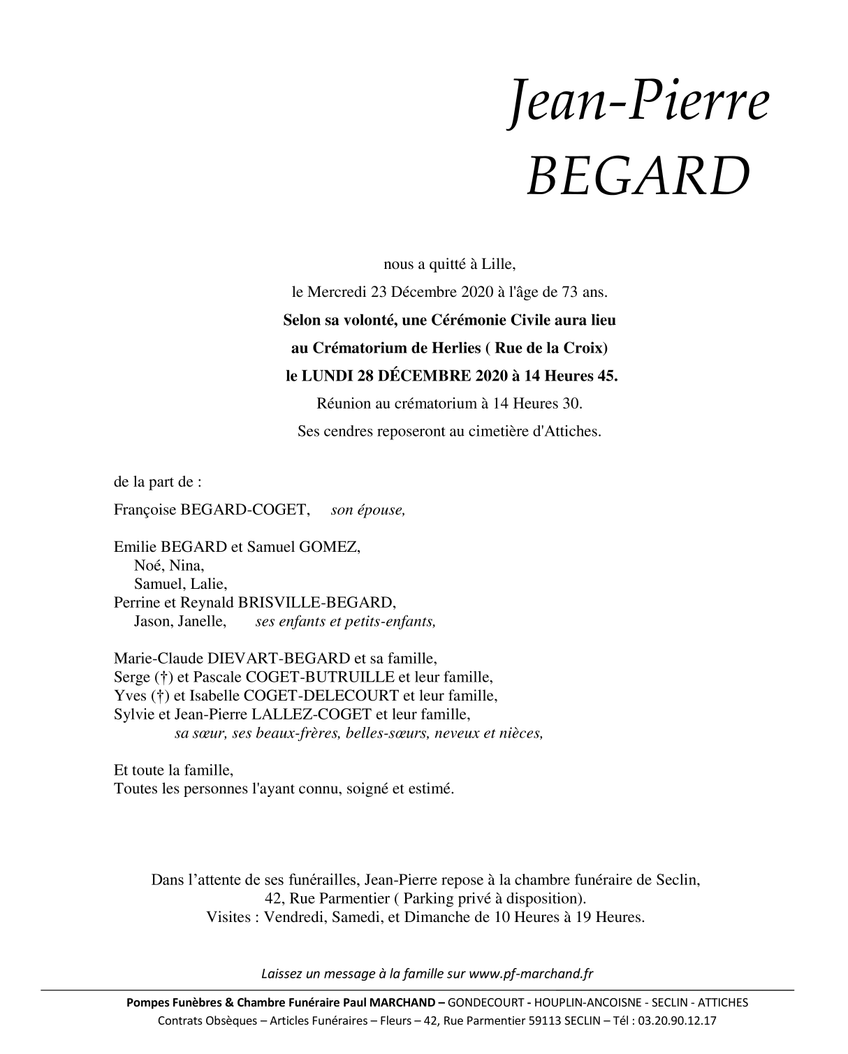 Image Pour voir le faire-part de Jean-Pierre CLIQUEZ-ICI