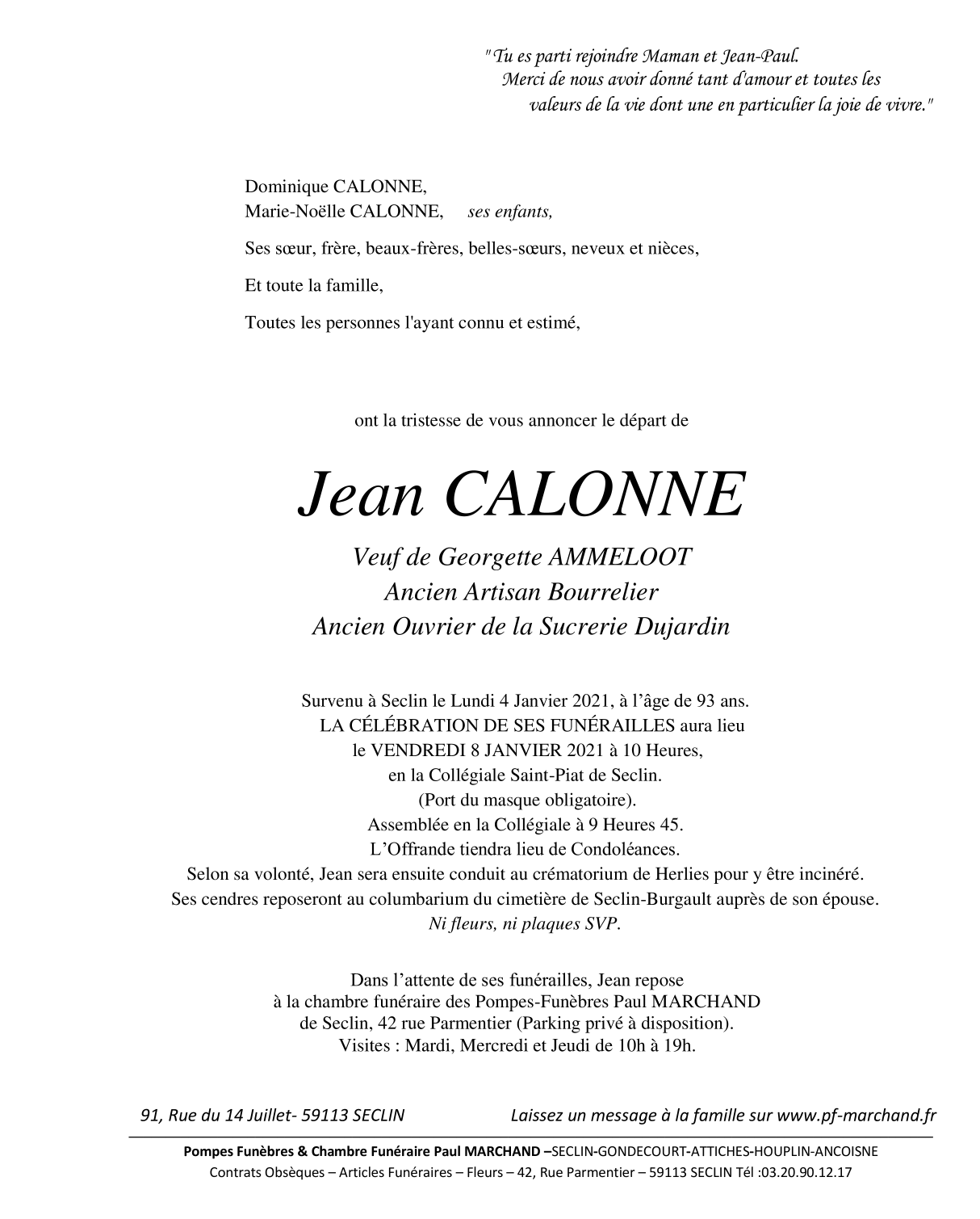 Image Pour voir le faire-part de Jean CLIQUEZ-ICI