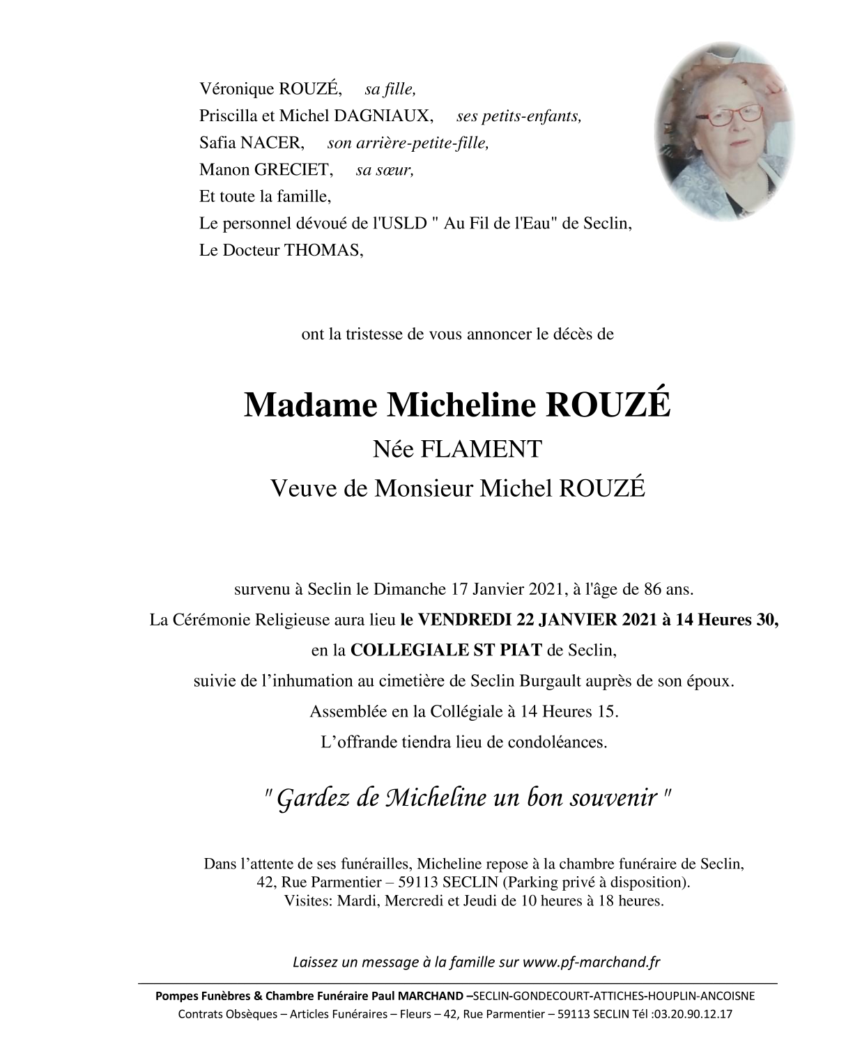 Image Pour voir le faire-part de Micheline CLIQUEZ-ICI