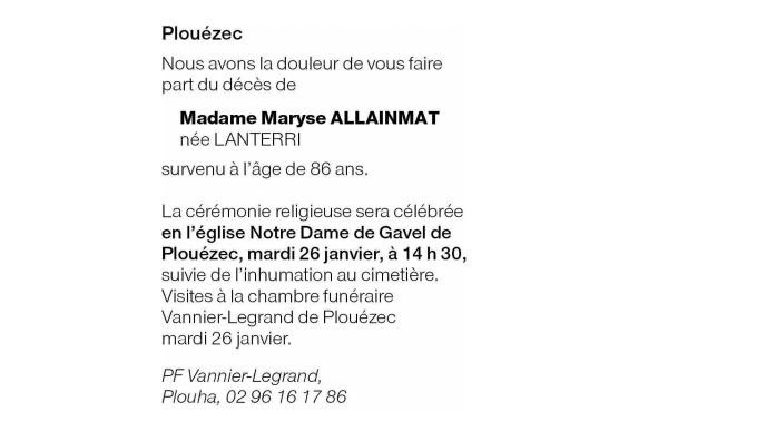 Image Annonce nécrologique