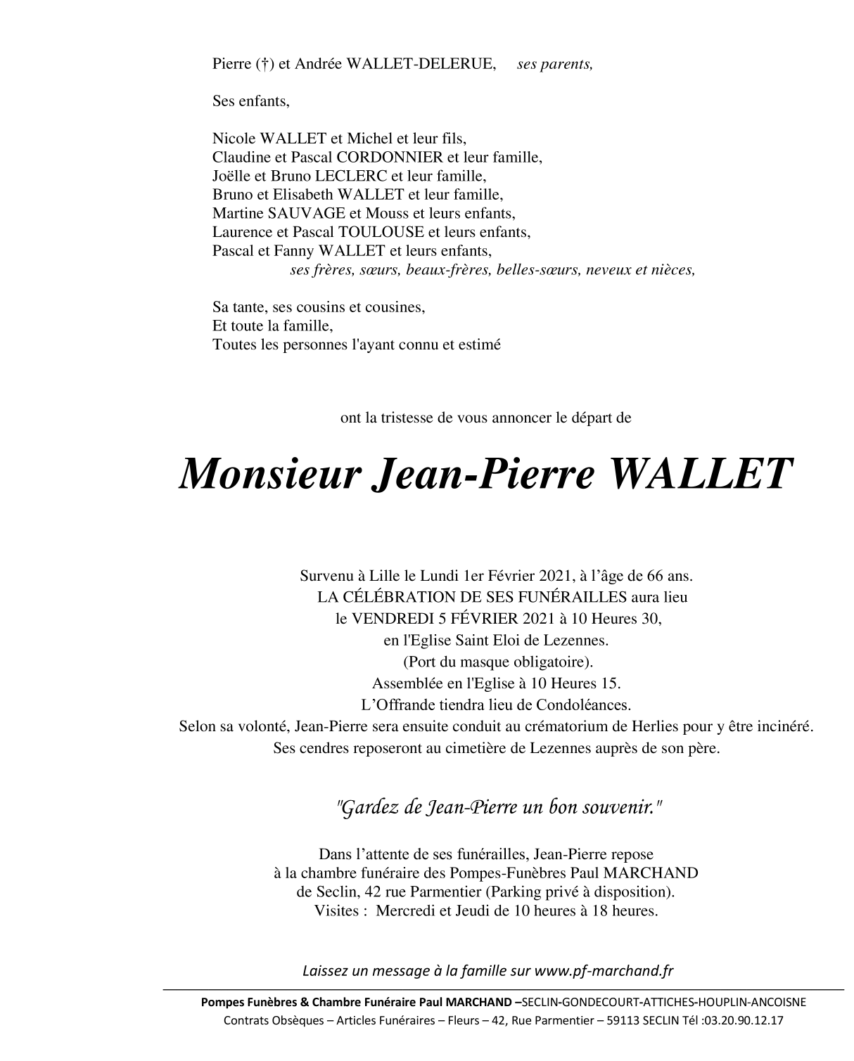 Image Pour voir le faire-part de Jean-Pierre CLIQUEZ-ICI