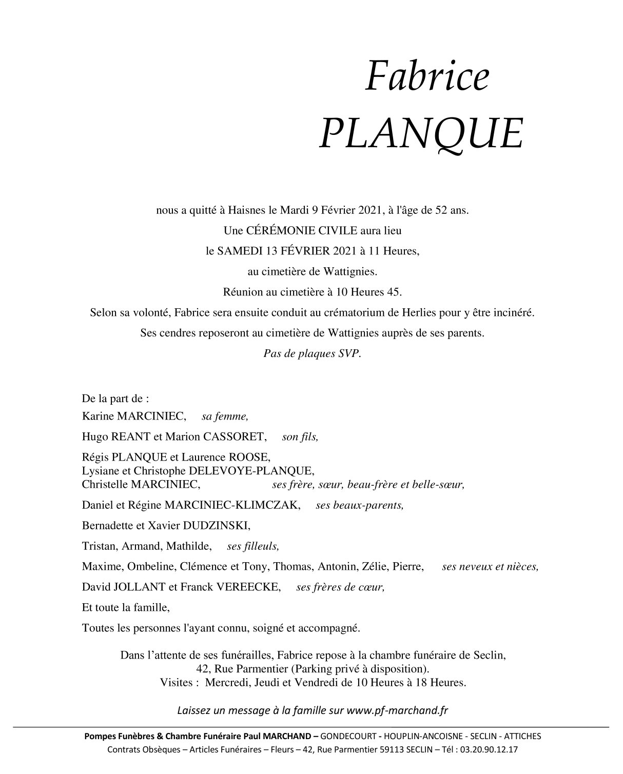 Image Pour voir le faire-part de Fabrice CLIQUEZ-ICI